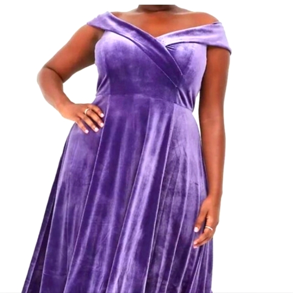 Purple Velvet Dress - Picture 5 of 6